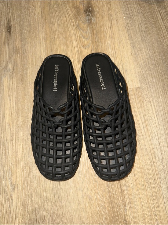 Jeffrey Campbell Shoes - Jeffrey Campbell Black Lattice Slip-On Mules